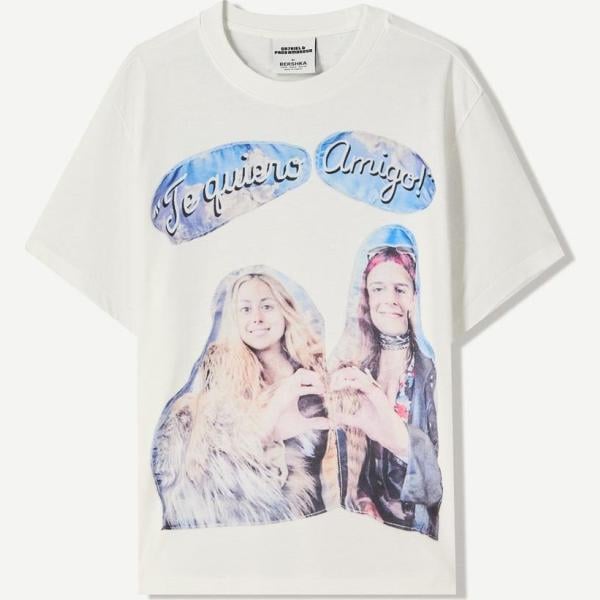 camiseta Bershka blanco