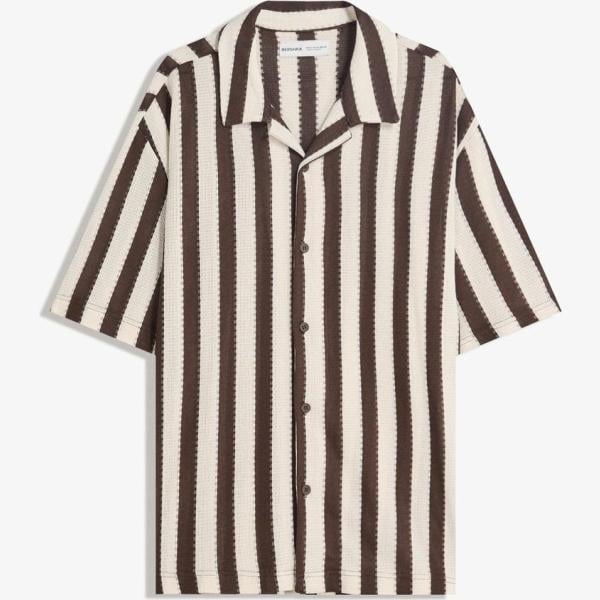 camisas de manga corta Bershka multicolor de rayas