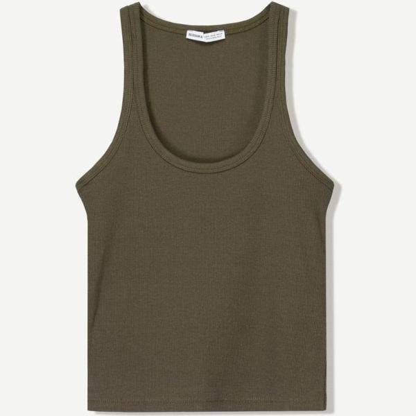 camisetas sin mangas Bershka blanco