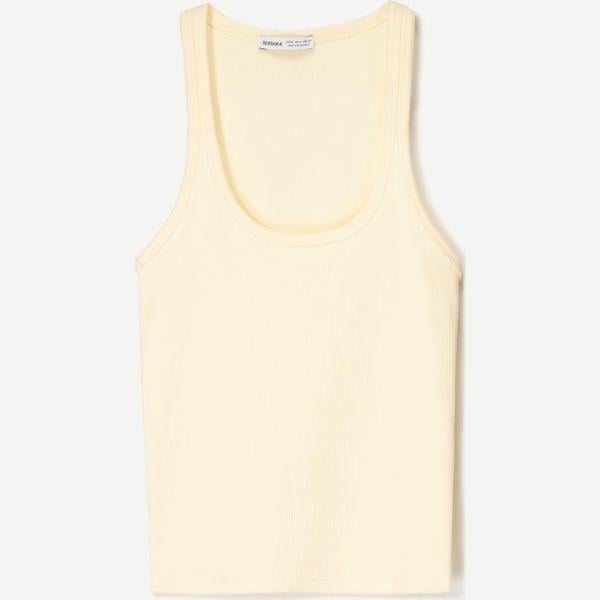 camisetas sin mangas Bershka blanco