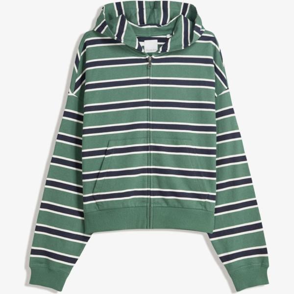 sudaderas con capucha Bershka verde de rayas