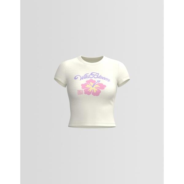 camiseta Bershka blanco con diseños