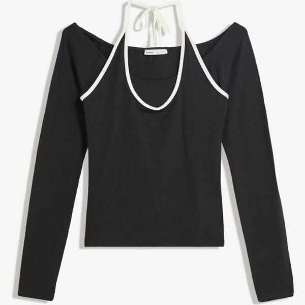 camiseta Bershka negro