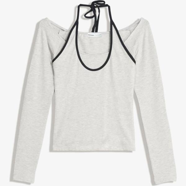 camiseta Bershka blanco