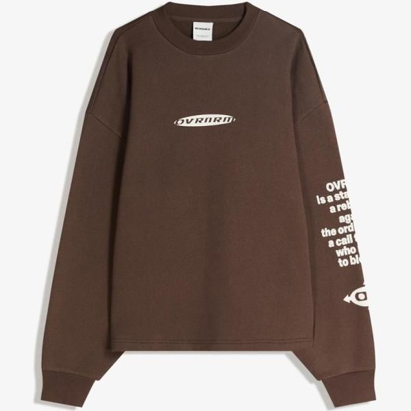 sudaderas Bershka marrón con diseños