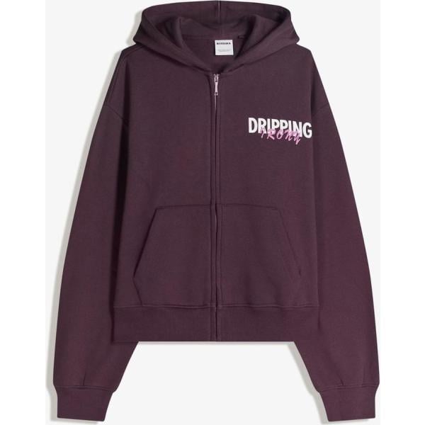 sudaderas Bershka violeta con diseños