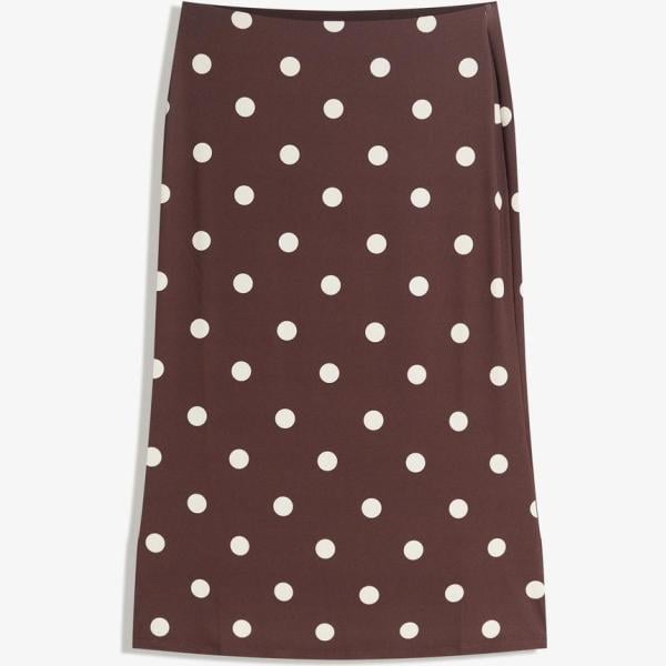 falda longuette Bershka marrón con diseños