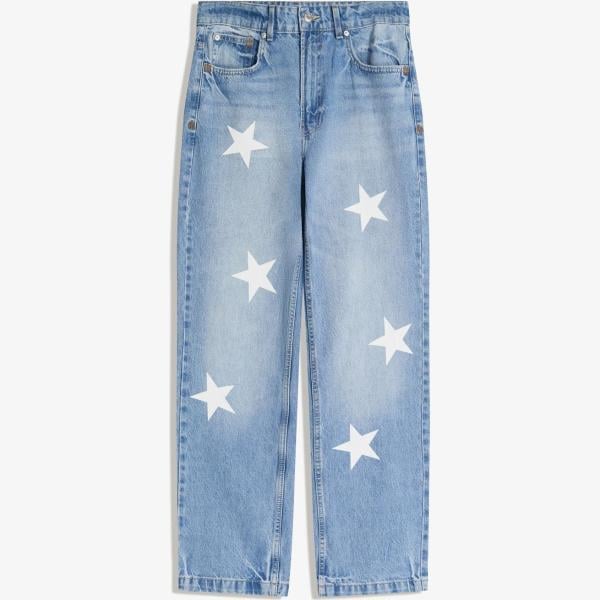 vaqueros rectos Bershka azul con diseños