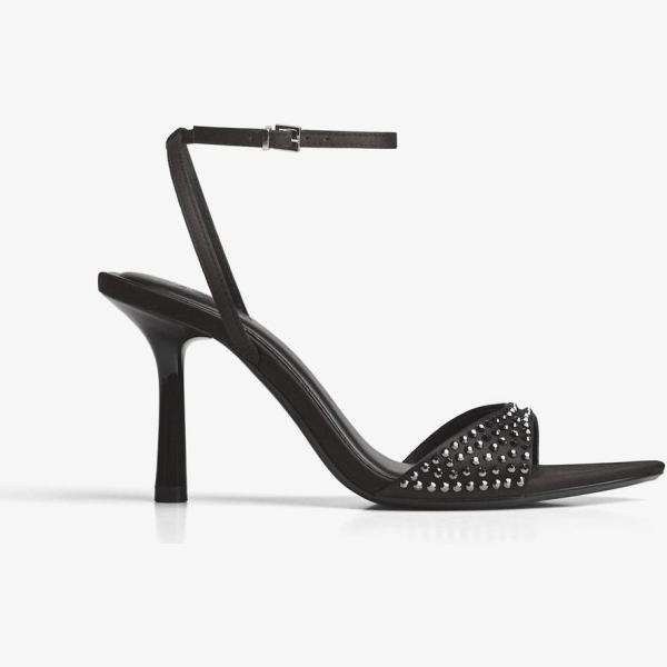 sandalias de tacón Bershka blanco