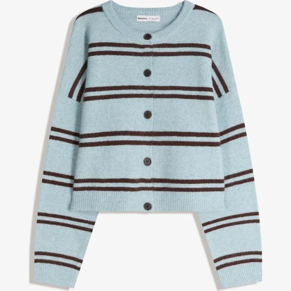 cárdigans Bershka blanco de rayas