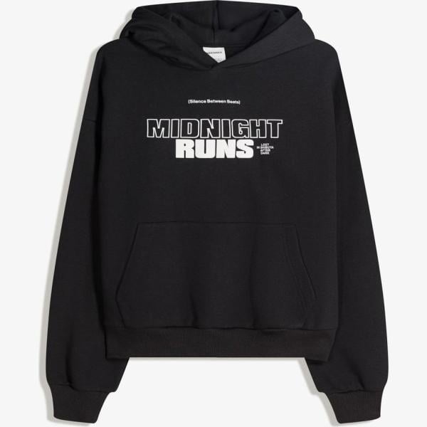 sudaderas con capucha Bershka negro con diseños