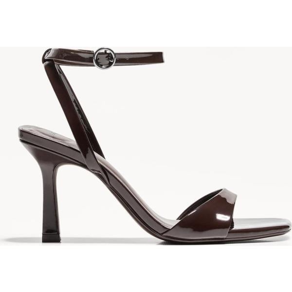 sandalias de tacón Bershka blanco