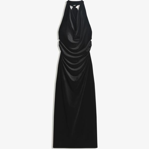 vestidos midi/longuettes Bershka negro