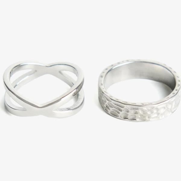 anillos Bershka blanco