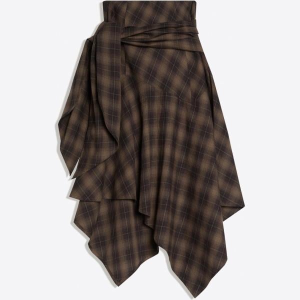 falda longuette Bershka marrón con diseños