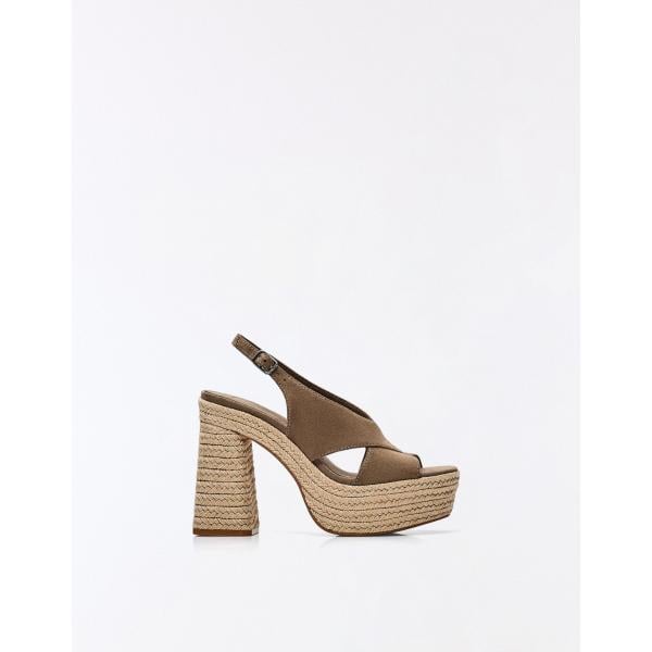 Sandalias de tacón mujer snow white de tacón poliéster Bershka