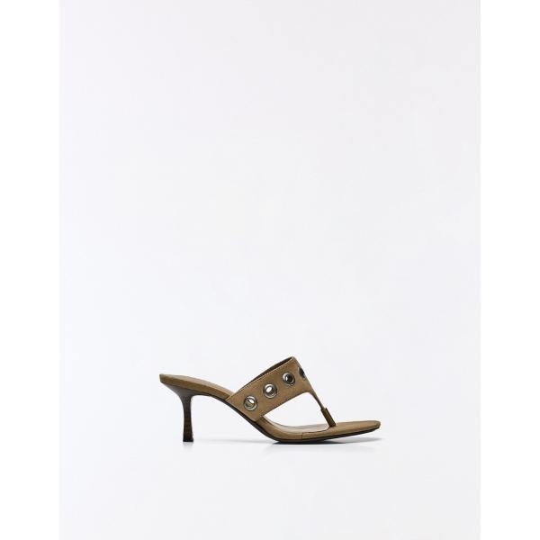 sandalias de tacón Bershka blanco
