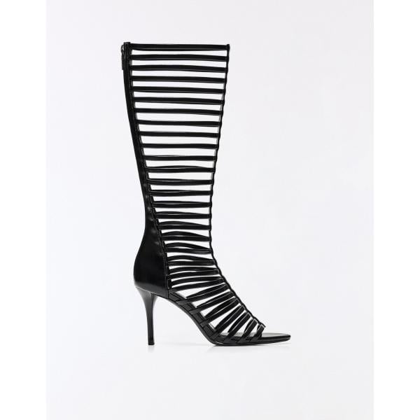 sandalias de tacón Bershka negro