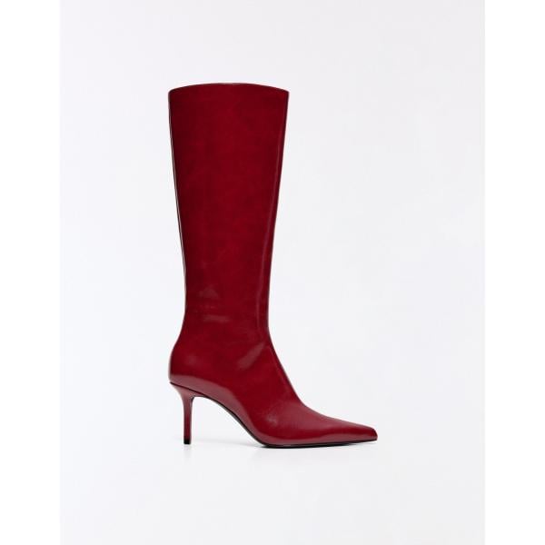 botas Bershka rojo