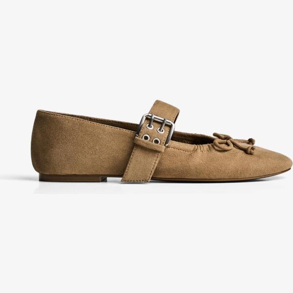 Bailarinas mujer snow white con hebilla poliéster Bershka