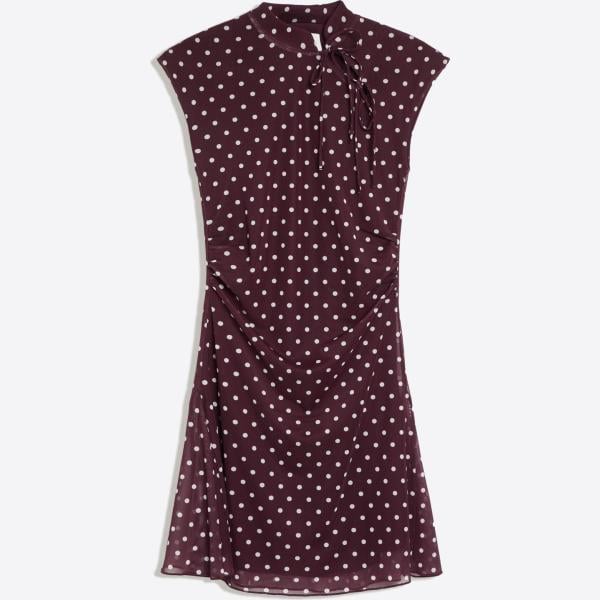 vestidos cortos Bershka marrón de lunares