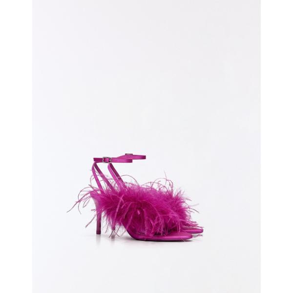 sandalias de tacón Bershka blanco
