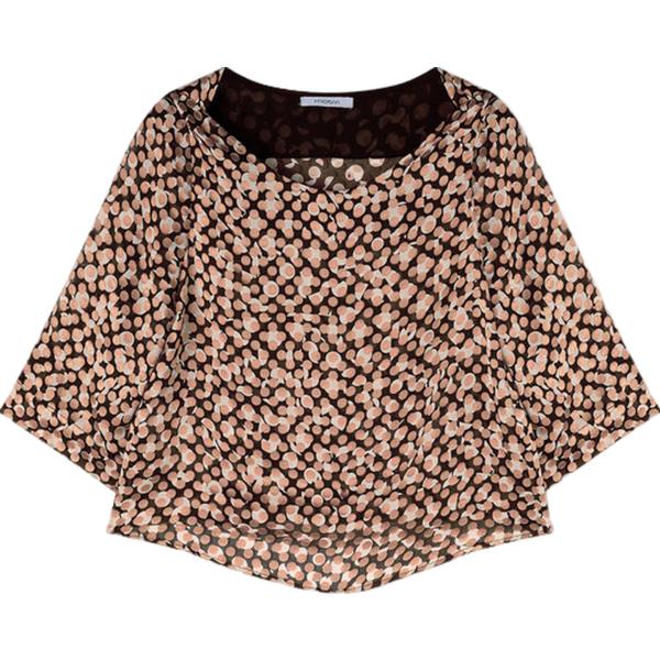 bluse Motivi marrone con stampe