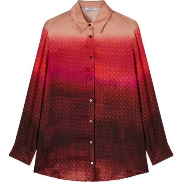 camicie Motivi marrone con stampe