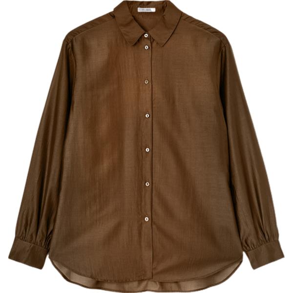 camicie Motivi marrone tinta unita