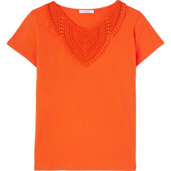 t-shirt Motivi arancione tinta unita