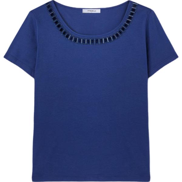 t-shirt Motivi blu tinta unita