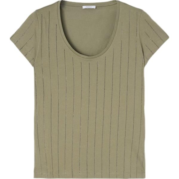 t-shirt Motivi marrone a righe