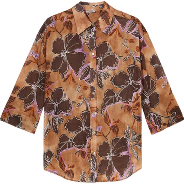 camicie Oltre marrone a fiori