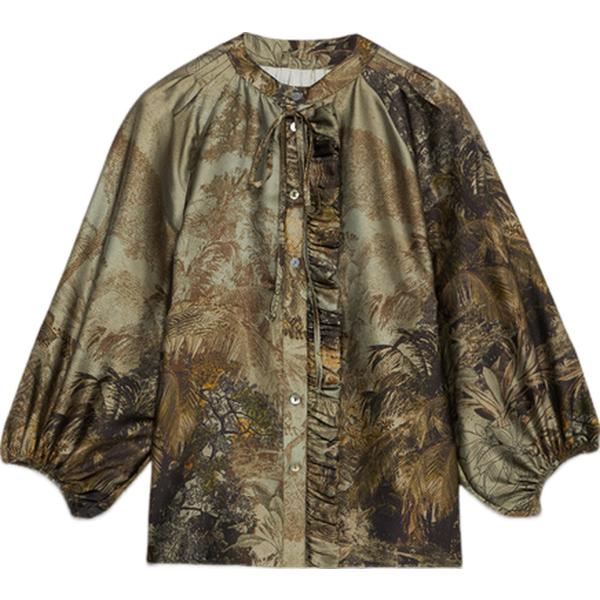 bluse Oltre marrone a fiori