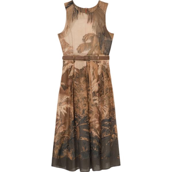 vestiti midi/longuette Oltre marrone a fiori