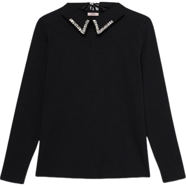 t-shirt Oltre nero tinta unita