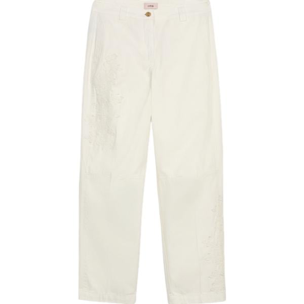pantaloni Oltre bianco a fiori