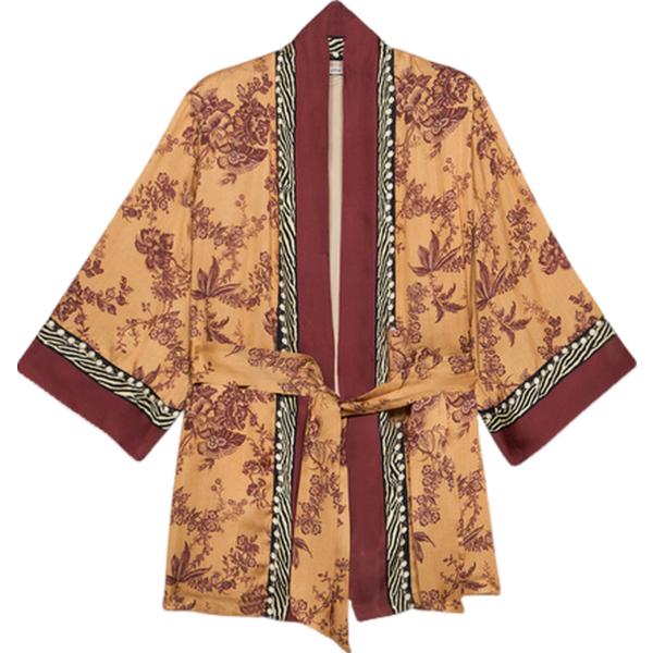 kimono Oltre marrone a fiori