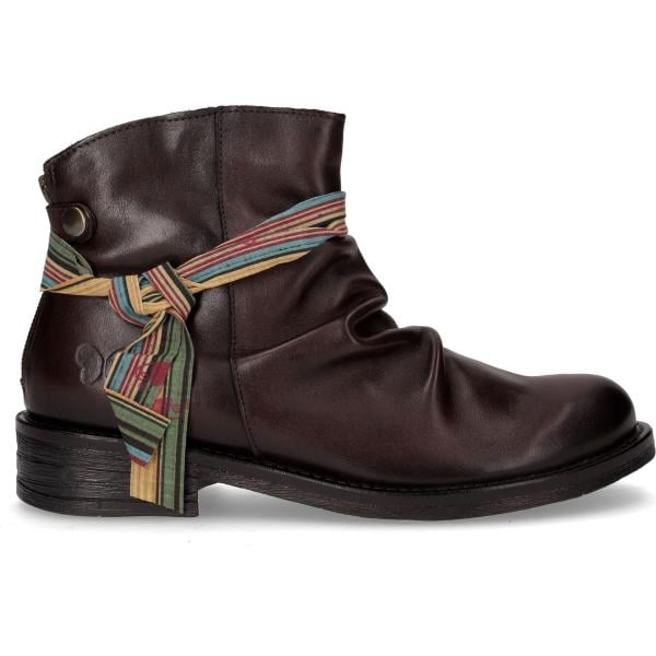 stivaletti chelsea da donna in marrone scuro con zip in pelle Felmini