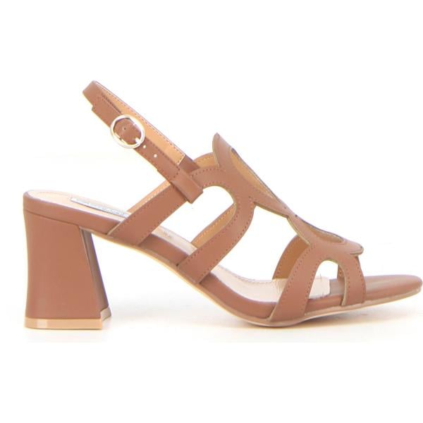 sandali col tacco Queen Helena marrone