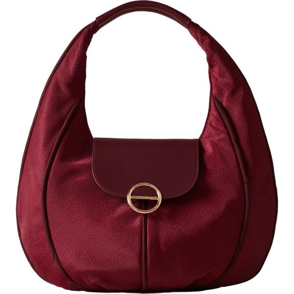 borse a spalla Borbonese marrone con stampe