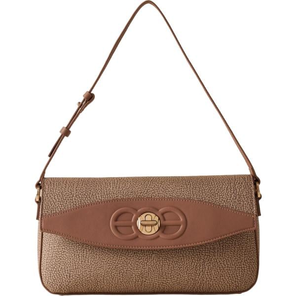 borse a spalla Borbonese marrone con stampe