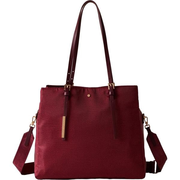 shopping bag Borbonese marrone con stampe