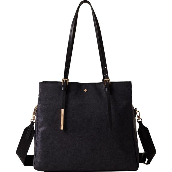 shopping bag Borbonese nero con stampe