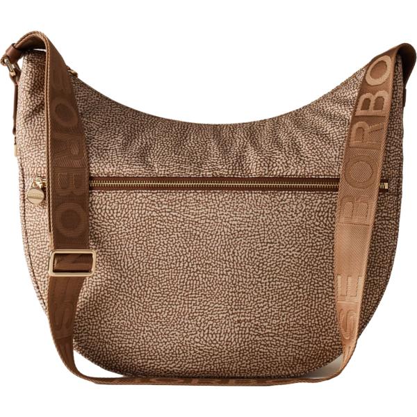 borse a spalla Borbonese marrone con stampe