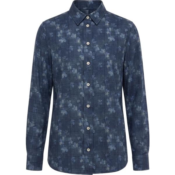 Camicia da donna in blu scuro con stampe con cinturino in viscosa Harmont&Blaine