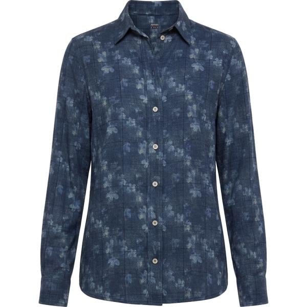 Camicia da donna in blu scuro con stampe con cinturino in viscosa Harmont&Blaine
