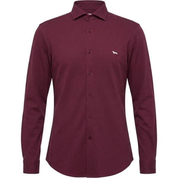 Camicia da uomo intero in viola scuro Harmont&Blaine