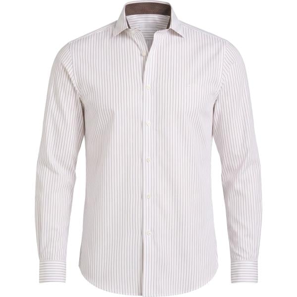 Camicia da uomo in beige sabbia a righe in cotone Harmont&Blaine