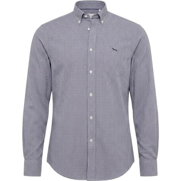 Camicia da uomo in grigio chiaro pied de poule in cotone Harmont&Blaine